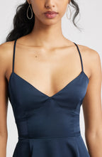 Charming A Line Plunge Neck Spaghetti Strap Lace Up Back Short Length Homecoming Dress
