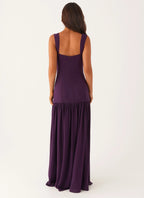 Charming A Line Square Neck Sleeveless Ruched Skirt Floor Length Plus Size Evening Dress