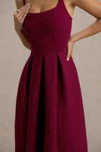 Charming A Line Square Neck Sleeveless Zipper Back Floor Length Evening Dress
