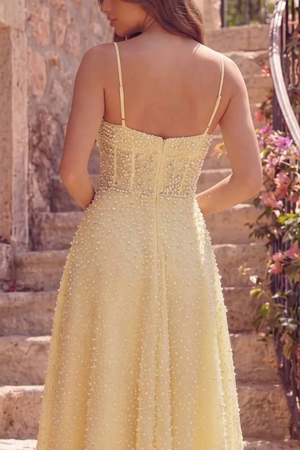 Charming A-Line Sweetheart Spaghetti Strap Beaded Midi Cocktail Dress