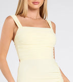Charming Mermaid Square Neck Sleeveless Bow Back Floor Length Prom Dress