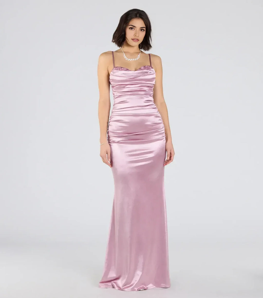 Charming Mermaid Sweetheart Neck Spaghetti Strap Zipper Back Floor Length Prom Dress