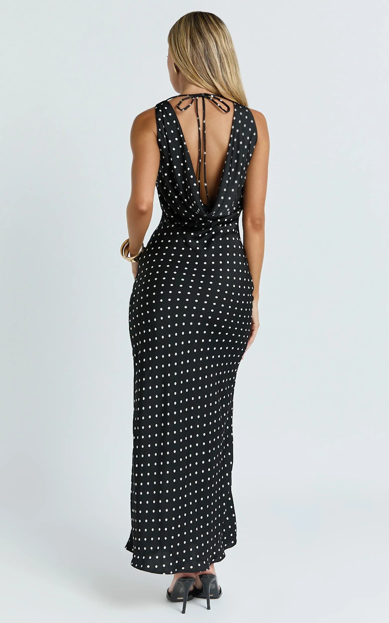 Charming Sheath Cowl Neck Sleeveless Tie Back Floor Length Plus Size Evening Dress