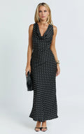 Charming Sheath Cowl Neck Sleeveless Tie Back Floor Length Plus Size Evening Dress