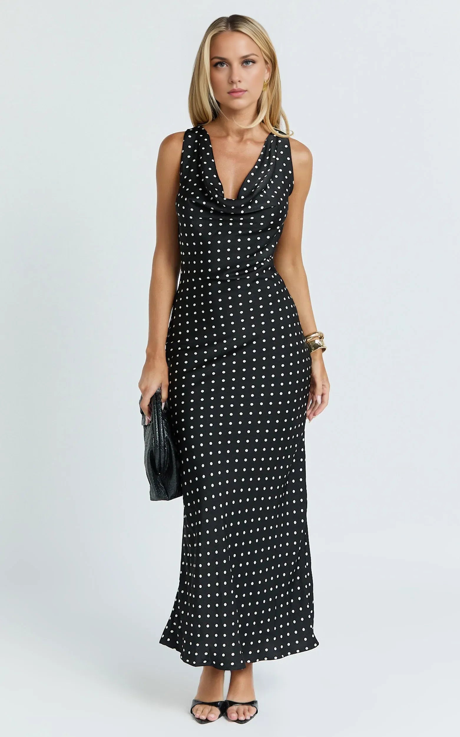 Charming Sheath Cowl Neck Sleeveless Tie Back Floor Length Plus Size Evening Dress