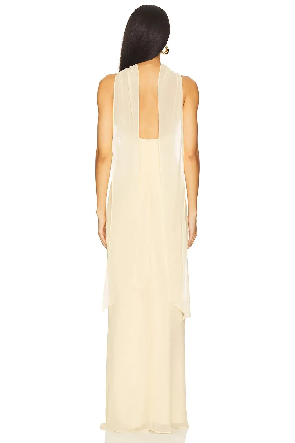 Charming Sheath Halter Neck Sleeveless Draped Open Back Floor Length Evening Dress