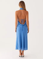Charming Sheath Halter Neck Sleeveless Tie Back Midi Length Plus Size Evening Dress