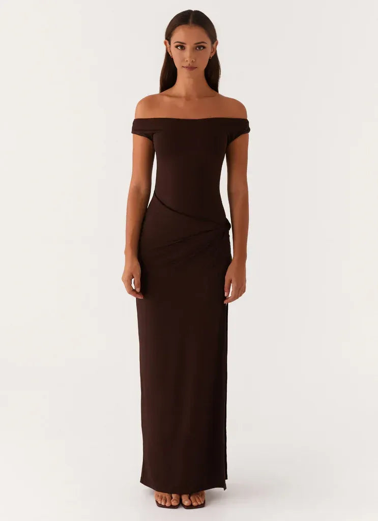 Charming Sheath Off Shoulder Cap Sleeve Ruched Front Floor Length Plus Size Evening Dress