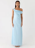 Charming Sheath One Shoulder Short Sleeve Open Back Floor Length Plus Size Evening Dress