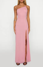 Charming Sheath One Shoulder Sleeveless Lace Up Back Floor Length Evening Dress