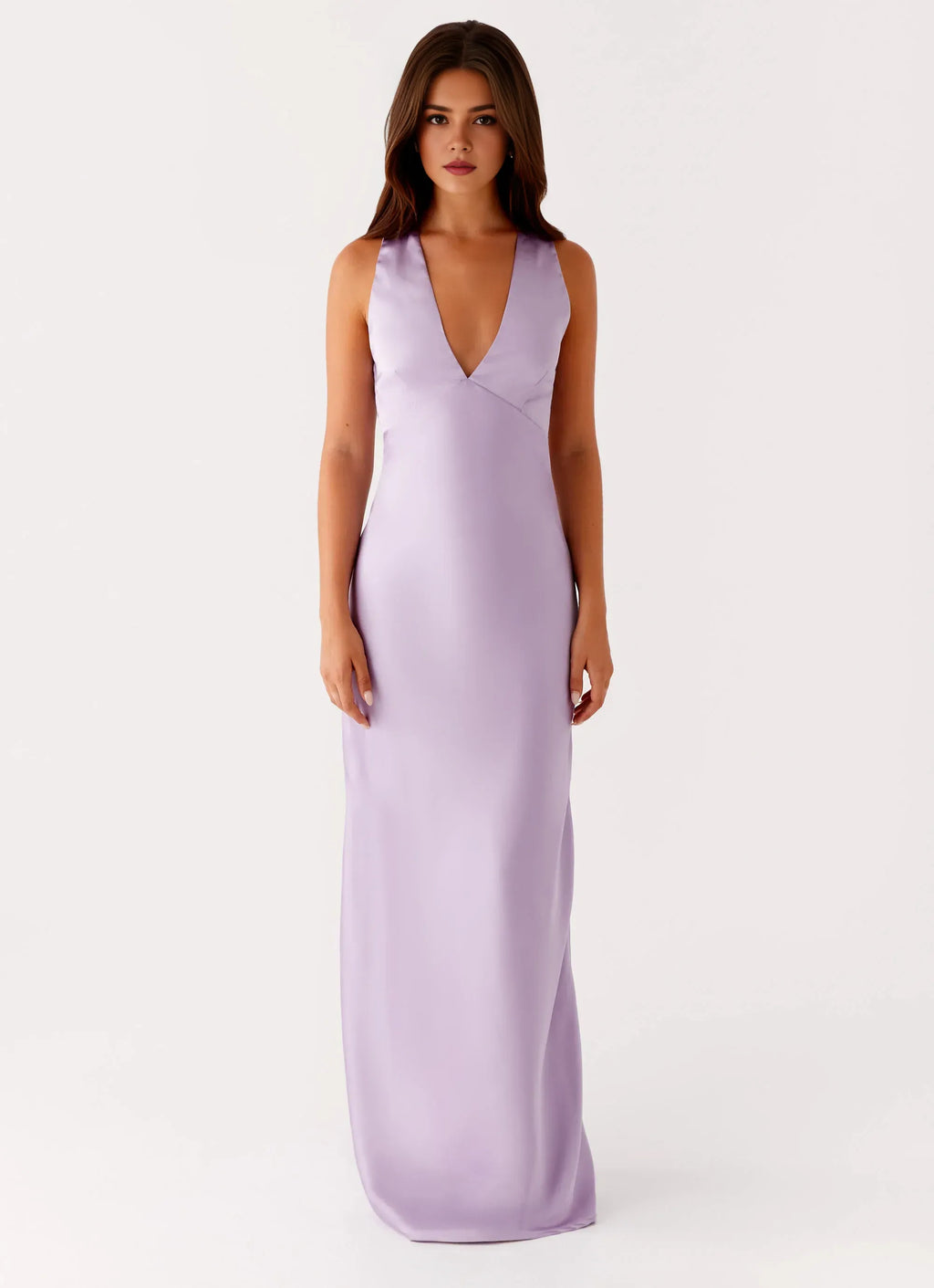 Charming Sheath Plunge Neck Sleeveless Crisscross Back Floor Length Plus Size Evening Dress