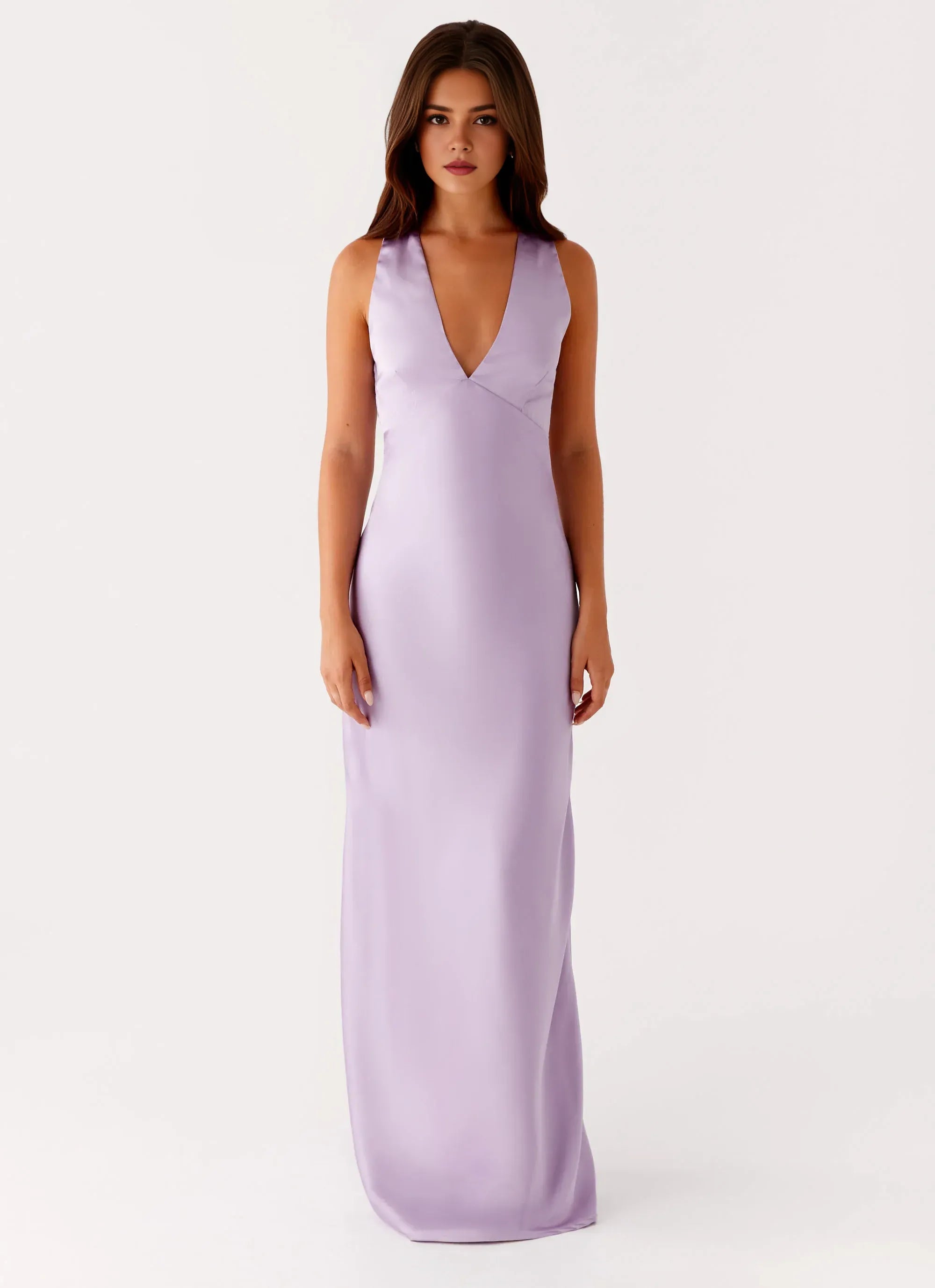 Charming Sheath Plunge Neck Sleeveless Crisscross Back Floor Length Plus Size Evening Dress