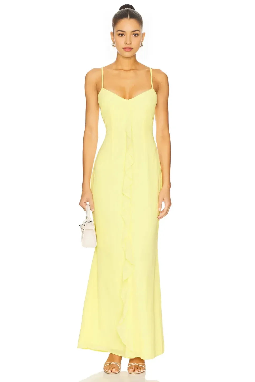 Charming Sheath Sweetheart Neck Sleeveless Ruffle Accent Floor Length Evening Dress