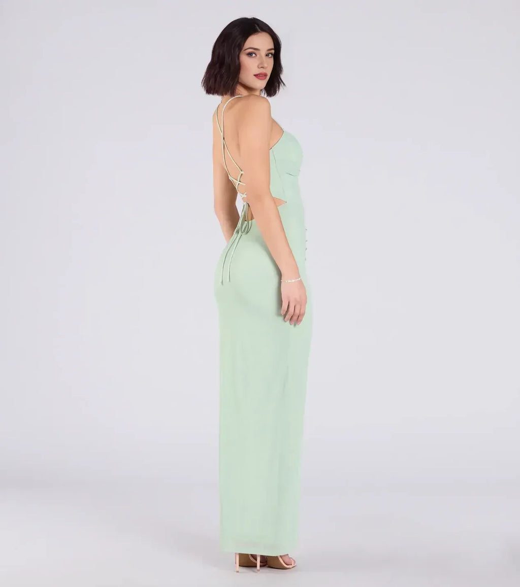 Charming Sheath Sweetheart Neck Spaghetti Strap Crisscross Back Floor Length Prom Dress