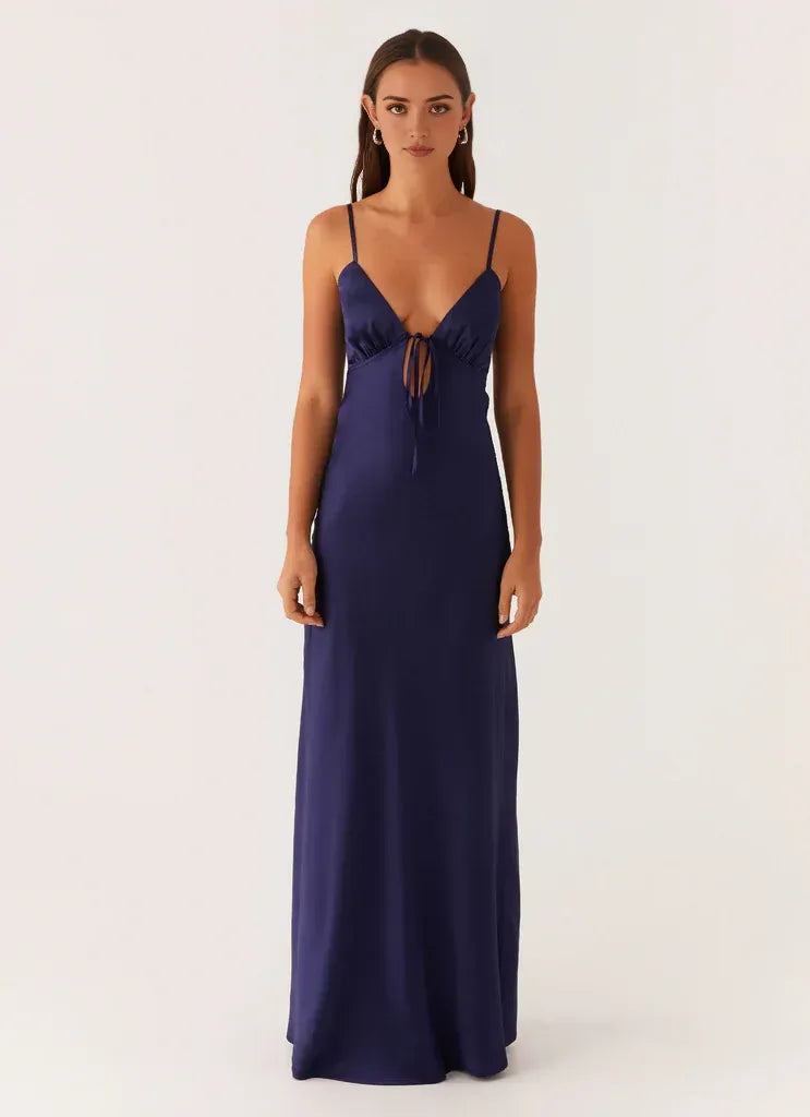 Charming Sheath V Neck Sleeveless Tie Back Floor Length Plus Size Evening Dress