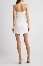 Charming Strapless Bow Accent Sleeveless Zip Back Short Length Homecoming Dress