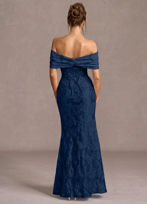 Charming Trumpet Sweetheart Off the Shoulder Lace Up Back Floor Length For Ladies Prom Dress
