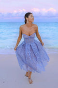 Charming A-Line/Princess Sweetheart Sleeveless Zipper Up Tea Length Homecoming Dress