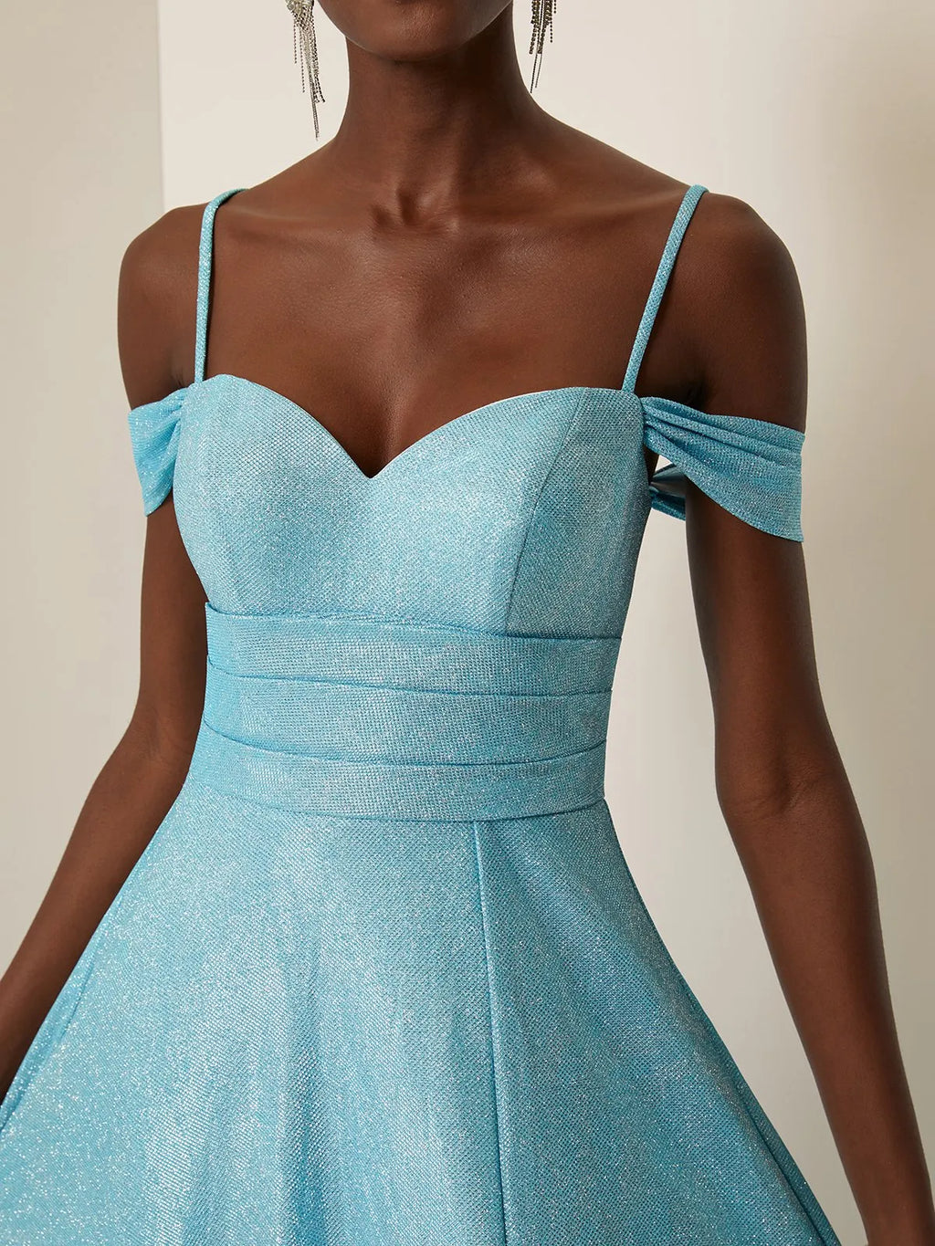 Charming A-Line Spaghetti Straps Sleeveless Lace-Up Floor-Length Evening Dress