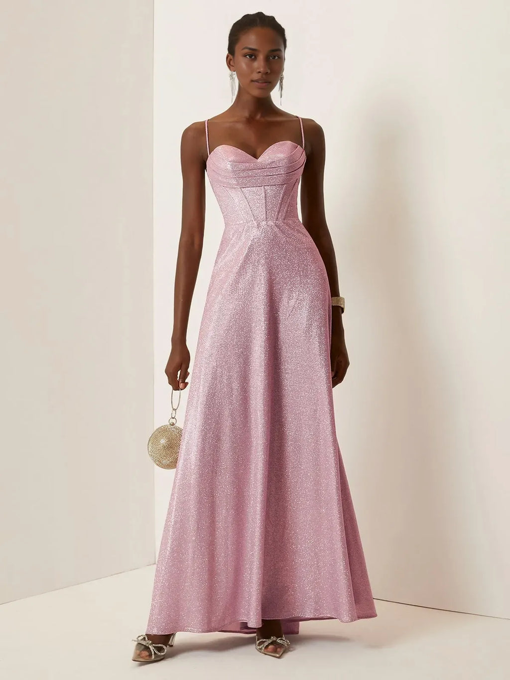 Charming A-Line Spaghetti Straps Sleeveless Up Floor-Length Evening Dress