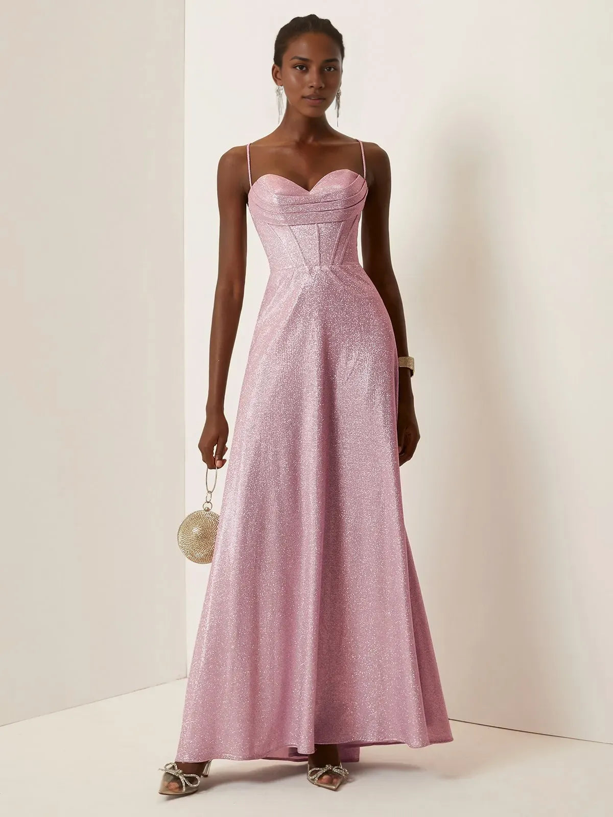Charming A-Line Spaghetti Straps Sleeveless Up Floor-Length Evening Dress