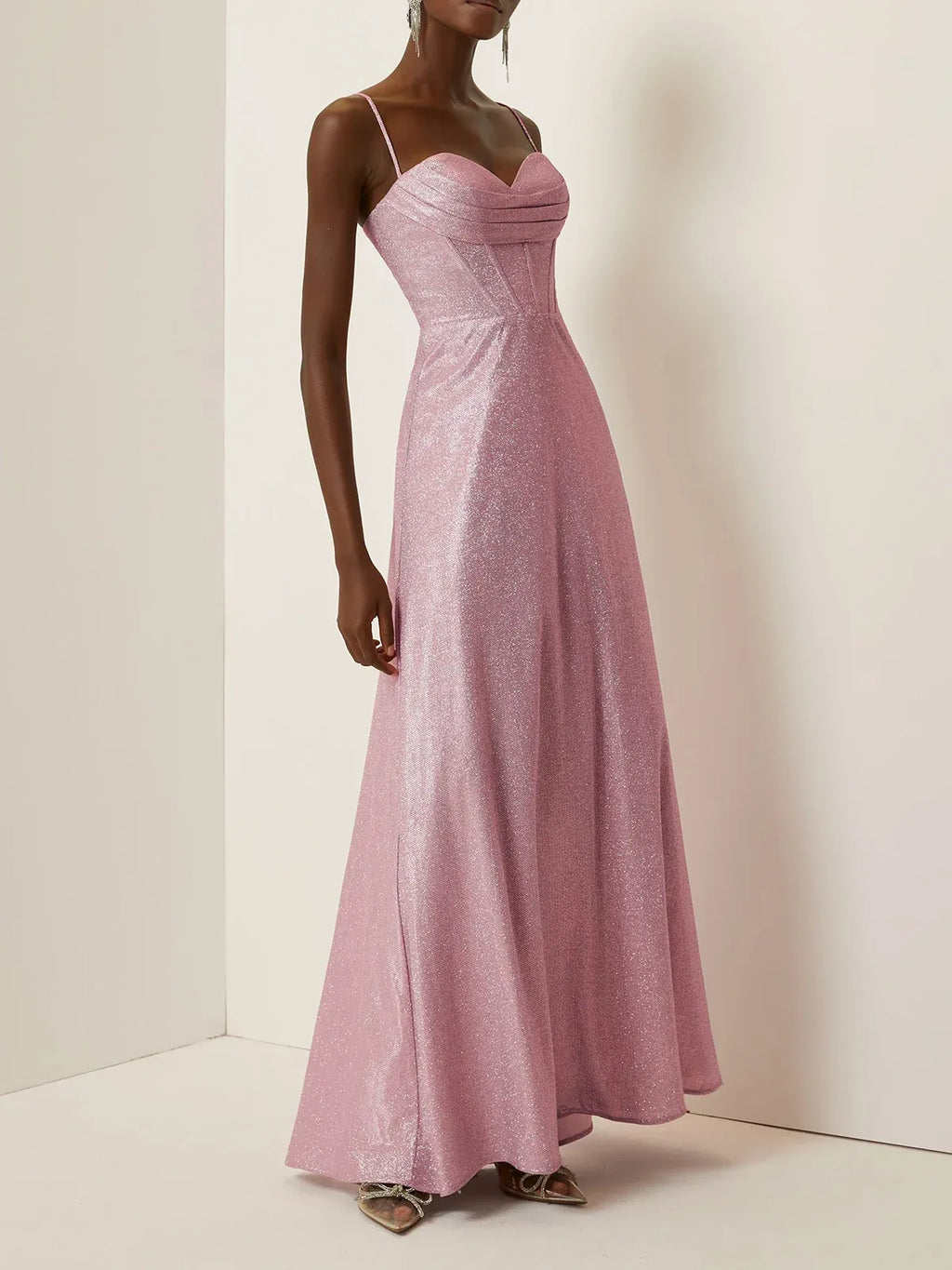 Charming A-Line Spaghetti Straps Sleeveless Up Floor-Length Evening Dress