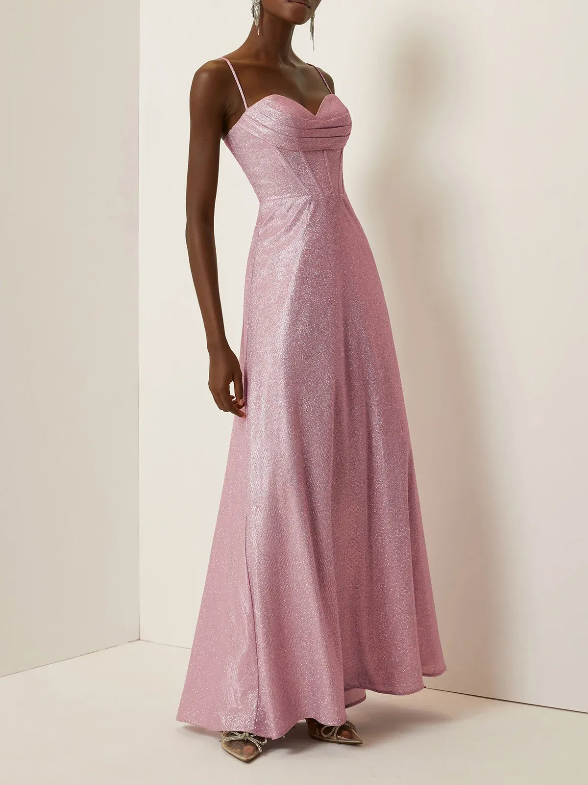 Charming A-Line Spaghetti Straps Sleeveless Up Floor-Length Evening Dress