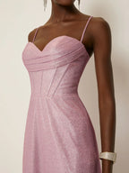 Charming A-Line Spaghetti Straps Sleeveless Up Floor-Length Evening Dress