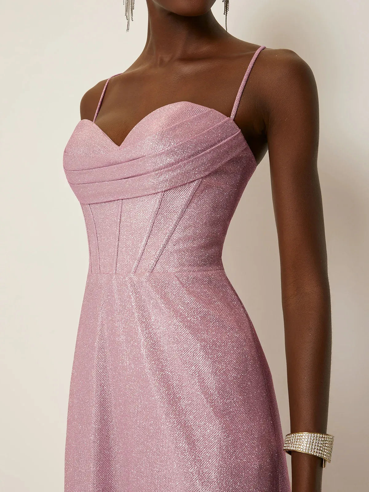 Charming A-Line Spaghetti Straps Sleeveless Up Floor-Length Evening Dress