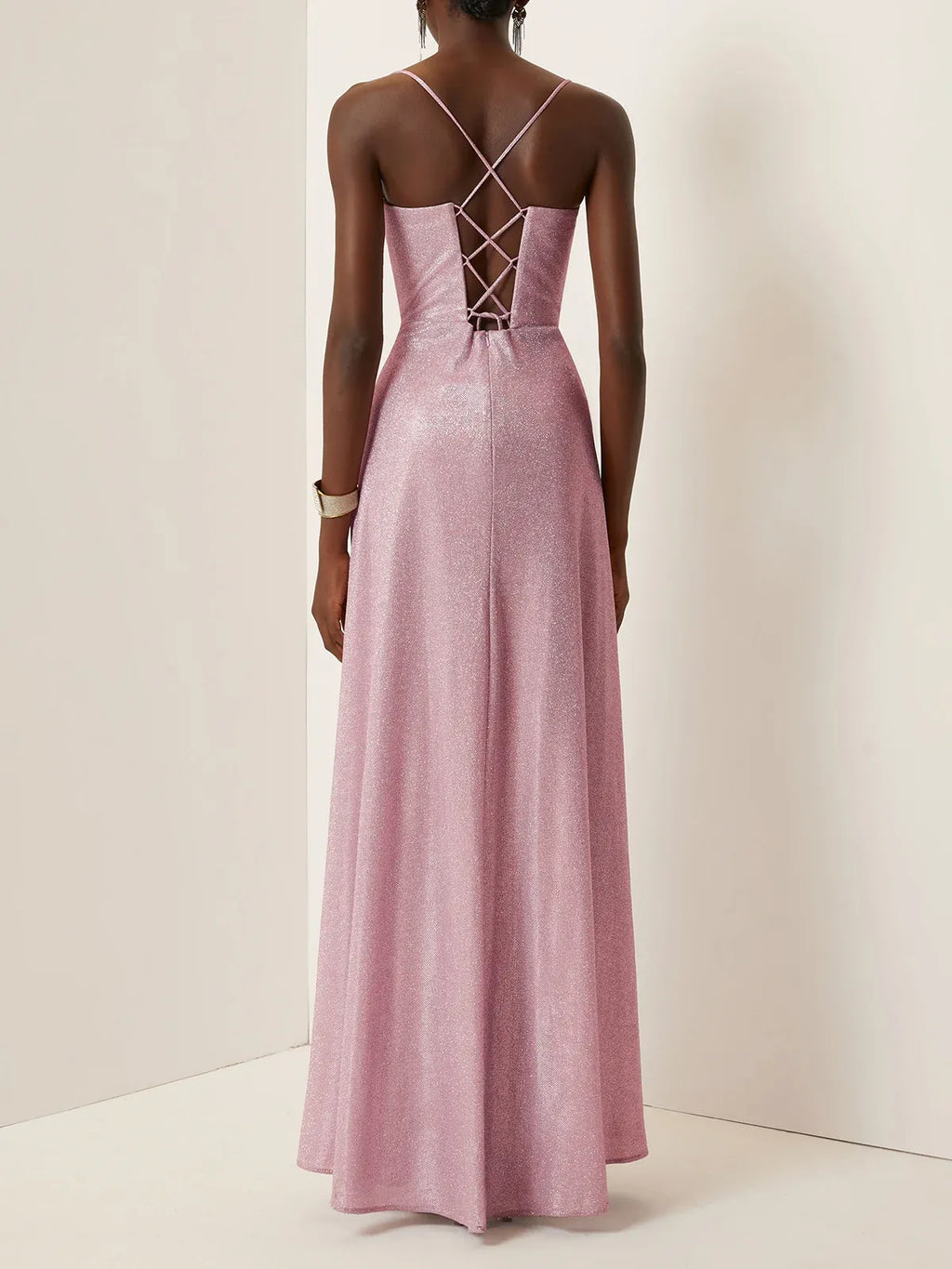 Charming A-Line Spaghetti Straps Sleeveless Up Floor-Length Evening Dress