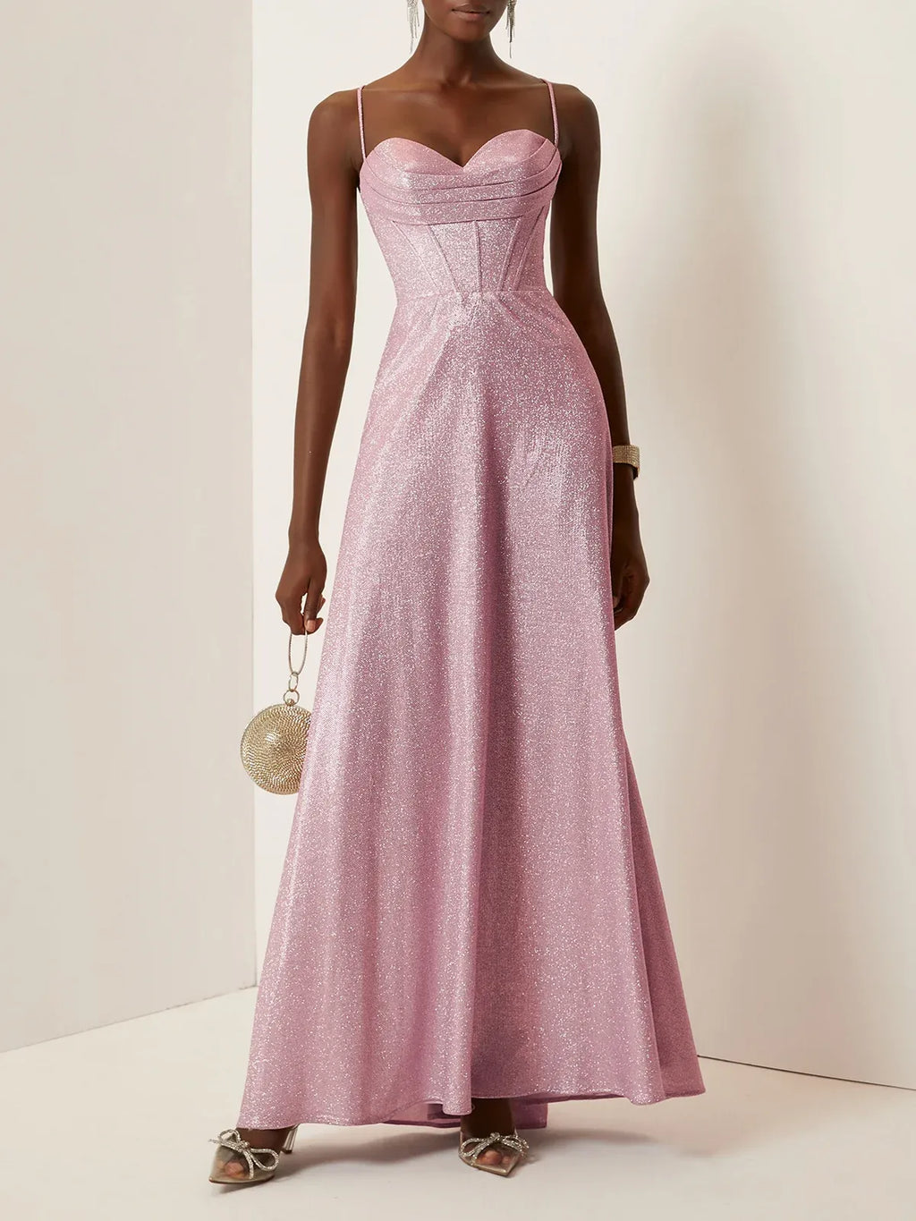 Charming A-Line Spaghetti Straps Sleeveless Up Floor-Length Evening Dress