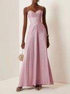 Charming A-Line Spaghetti Straps Sleeveless Up Floor-Length Evening Dress