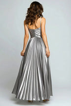 Charming A-Line Spaghetti Straps Sleeveless Pleated Floor-Length Evening Dress