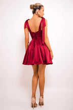 Charming A-Line Square Neck Sleeveless Up Short-Mini Prom Dress