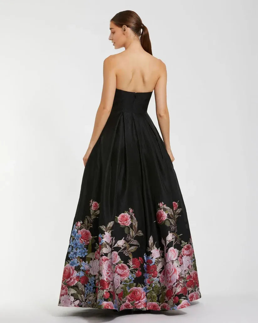 Charming A-Line Strapless Neck Sleeveless Zipper Up Floor-Length Prom Dress