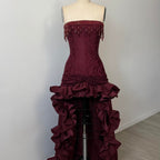 Charming A-Line Strapless Sleeveless Up Sweep/Brush Train Party Dress