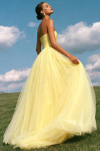 Charming A-Line Sweetheart Sleeveless Sweep/Brush Train Prom Dress