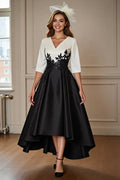 Charming A-Line V Neck 3/4 Sleeve Zipper Up Ankle-Length Mother of the Bride Dress