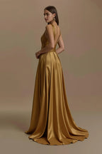 Charming A-Line V Neck Sleeveless Sweep/Brush Train Prom Dress