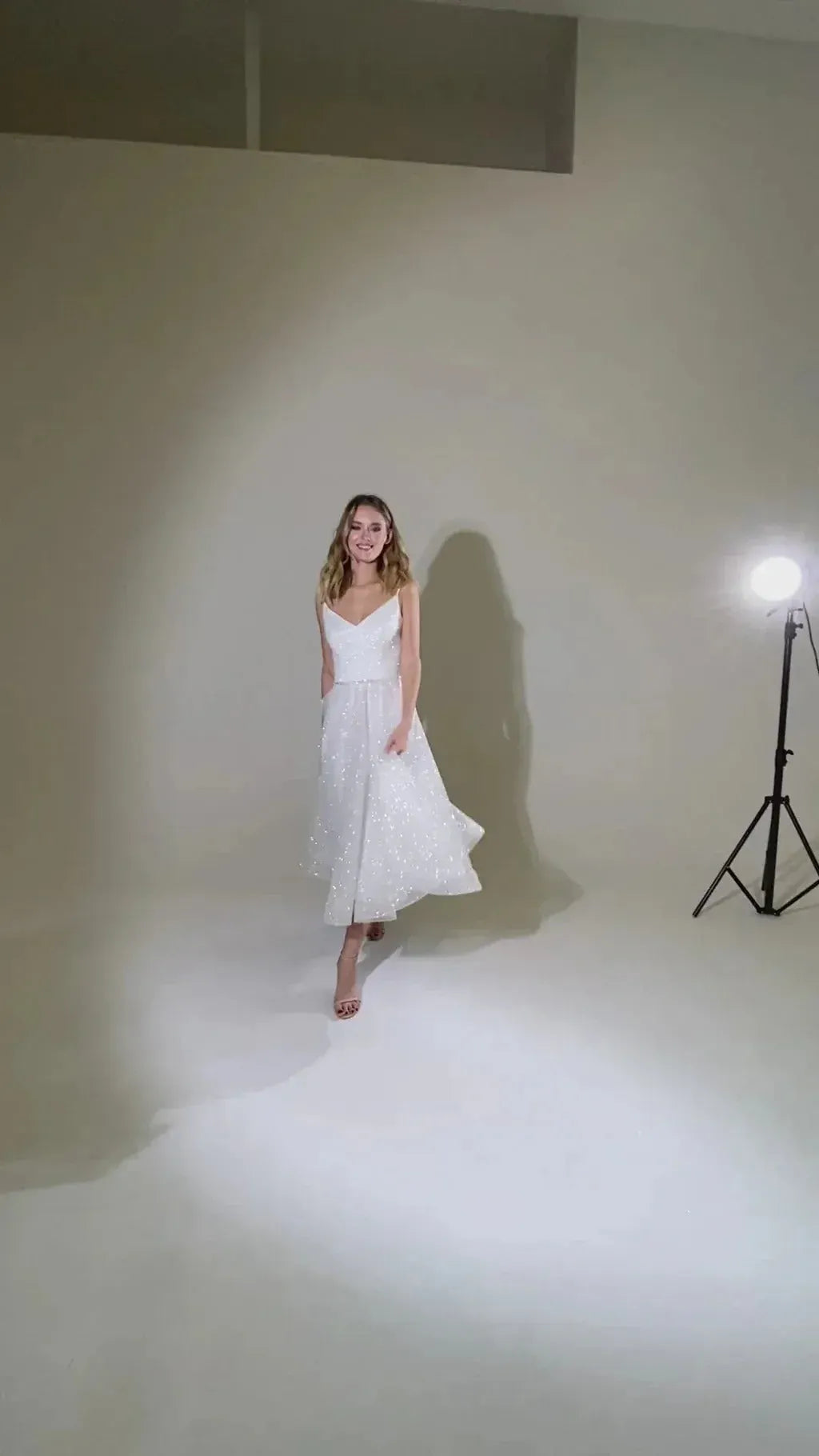 Glamorous White A Line Prom Dress For Teens Beaded Glitter Spaghetti Straps And V Neck For Prom Night