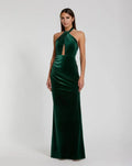 Charming Column Twist Neck Sleeveless Zipper Up Floor-Length Prom Dress