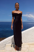 Charming Fitted Off The Shoulder Sleeveless Pleated Floor-Length Prom Dress