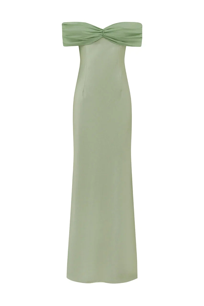 Charming Fitted Off The Shoulder Sleeveless Pleated Floor-Length Prom Dress