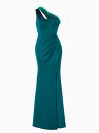 Charming Mermaid One Shoulder Sleeveless Zipper Up Floor-Length Prom Dress
