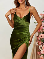 Charming Mermaid Spaghetti Strap Sleeveless Backless Sweep/Brush Train Prom Dress