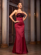 Charming Mermaid Spaghetti Straps Sleeveless Backless Floor-Length Prom Dress