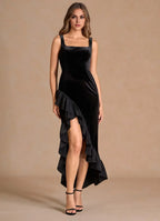 Charming Mermaid Square Neck Sleeveless Backless Ankle-Length Evening Dress