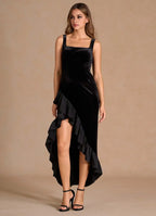 Charming Mermaid Square Neck Sleeveless Backless Ankle-Length Evening Dress