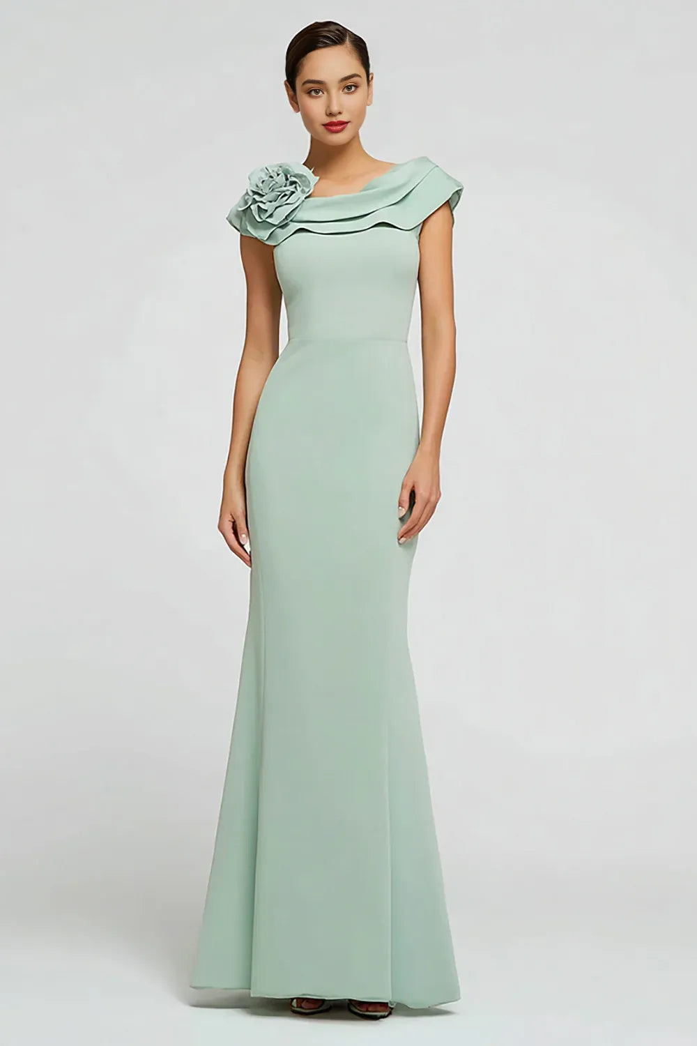Charming Mermaid/Trumpet Boat Neck Sleeveless Backless Floor Length Prom Dress