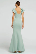 Charming Mermaid/Trumpet Boat Neck Sleeveless Backless Floor Length Prom Dress